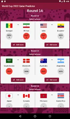 World Cup 2022 Qatar Predictor android App screenshot 1